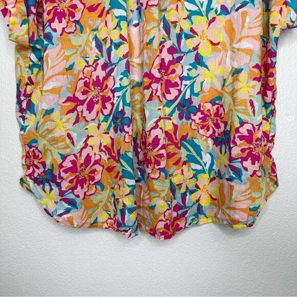 Time and Tru Linen Lyocell Blend Roll Cuff Button Down Shirt - Picture 7 of 11